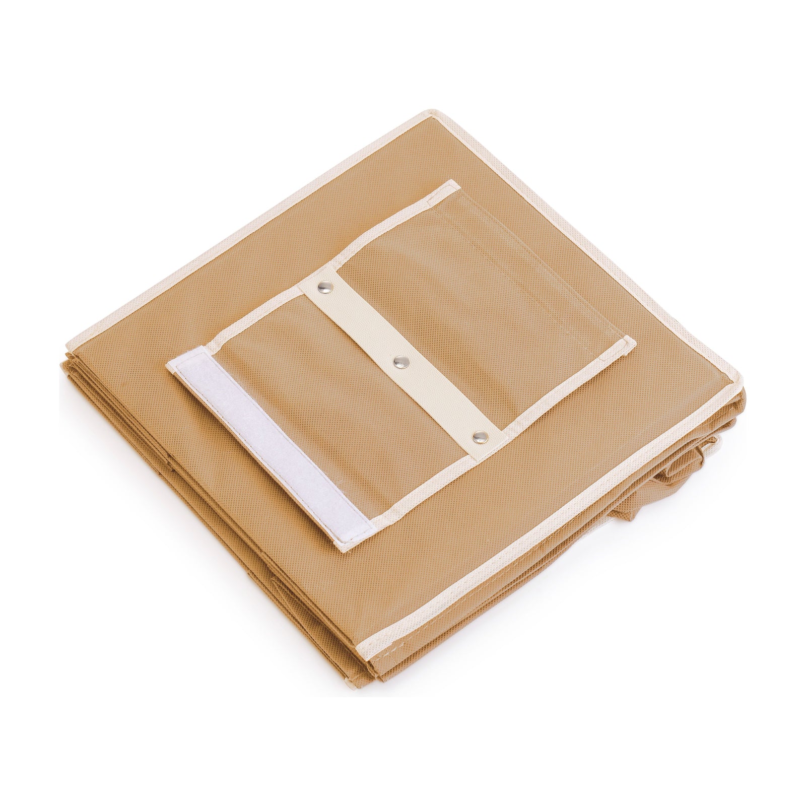 2 Pack 5-Tier Shelf Hanging Closet Organizer and Storage for Clothes (Beige)