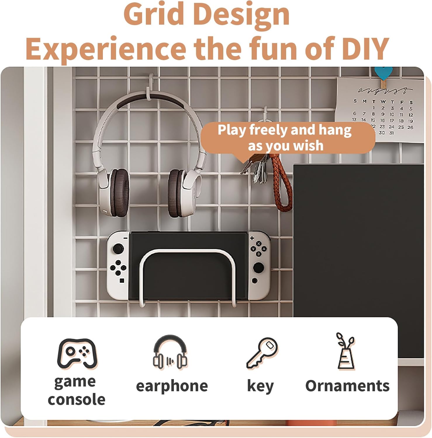 CARLA HOME 2-Tier Metal Desktop Hutch Bookshelf with Grid Panel for Computer Desk and Office Countertop