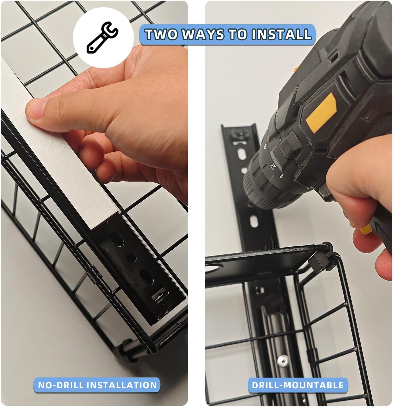 CARLA HOME 2 Pack Pullout Cabinet Kitchen Organizer Drawers with No-Drilling and Adhesive Design for Pantry & Cabinets