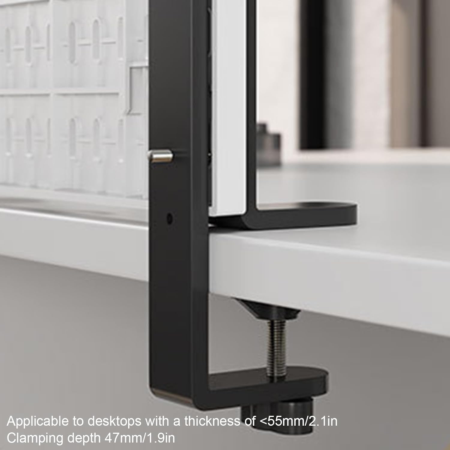 CARLA HOME Desk Pegboard Organizer Kit with Hooks, Tray & Mount Ideal for Office, Gaming Setup & Home Workspace Organization (White)