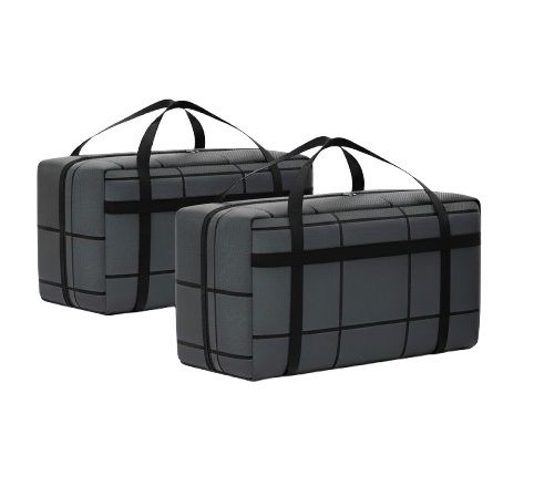 CARLA HOME 2-Pack 180L Extra Large Moving Storage Bags with Handles & Duty Zippered for Clothes, Travel, Space Saving & Camping