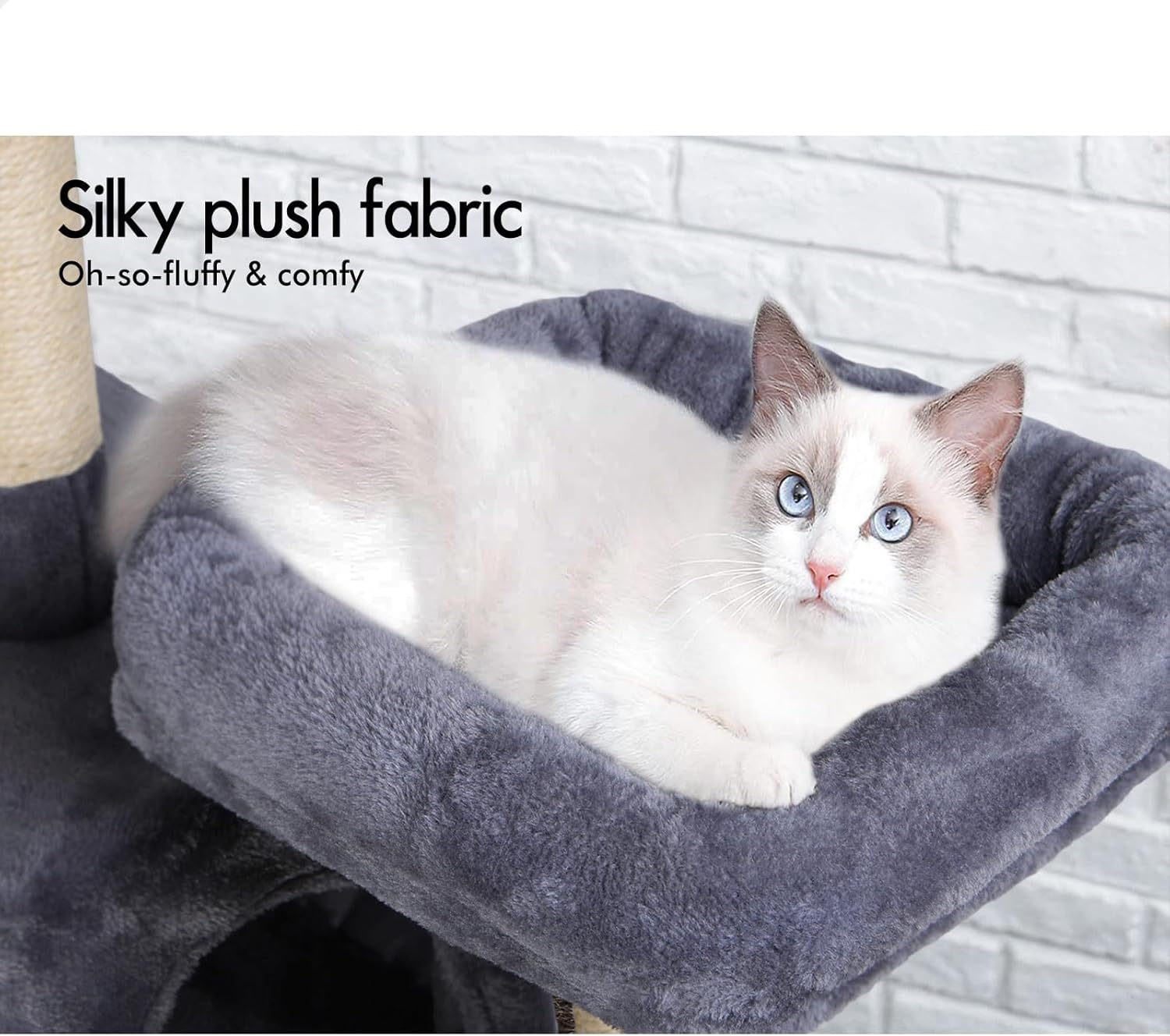 CARLA HOME 180cm Cat Tree Tower for Indoor Cats with Plush Perches, Dual Condos, Natural Sisal Scratching Posts & Ramps for Kittens & Adult Cats (Grey)