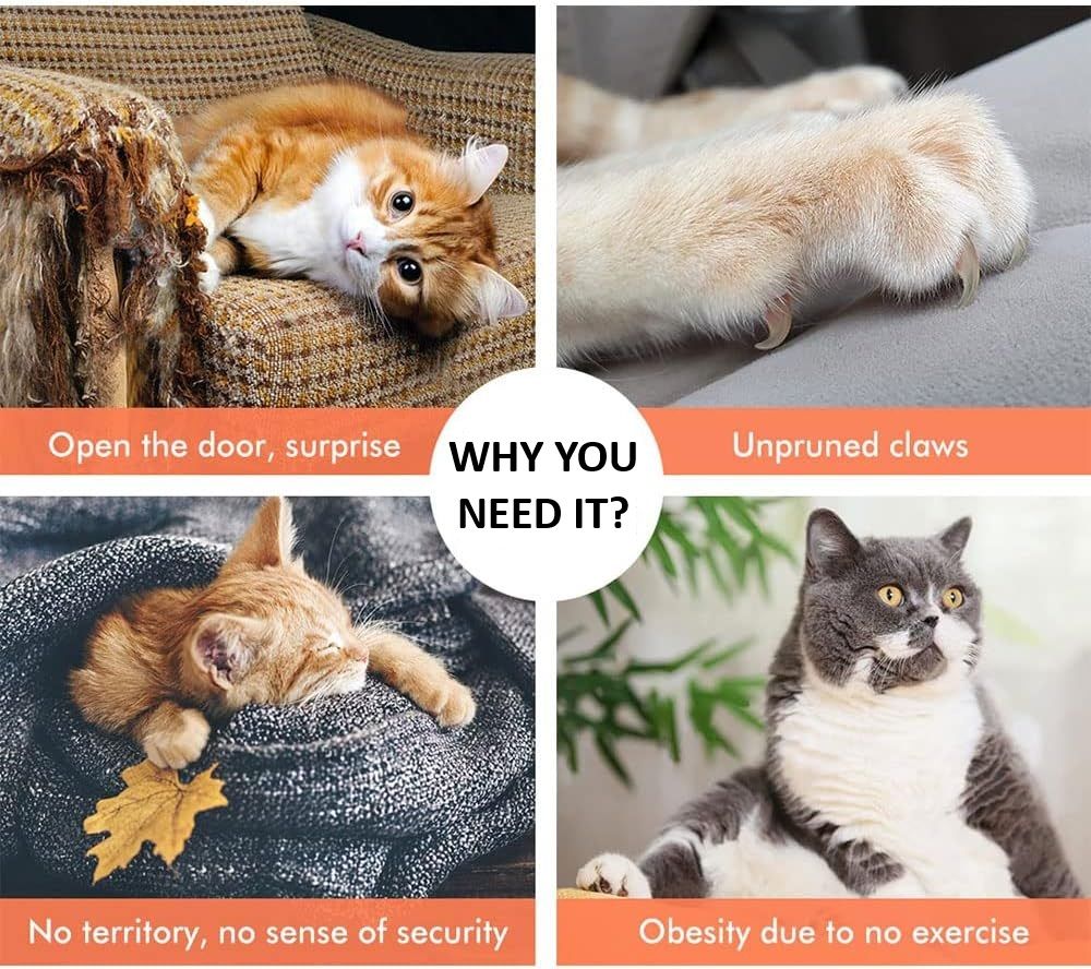 CARLA HOME 180cm Cat Tree Tower for Indoor Cats with Plush Perches, Dual Condos, Natural Sisal Scratching Posts & Ramp for Kittens & Adult Cats (Beige)