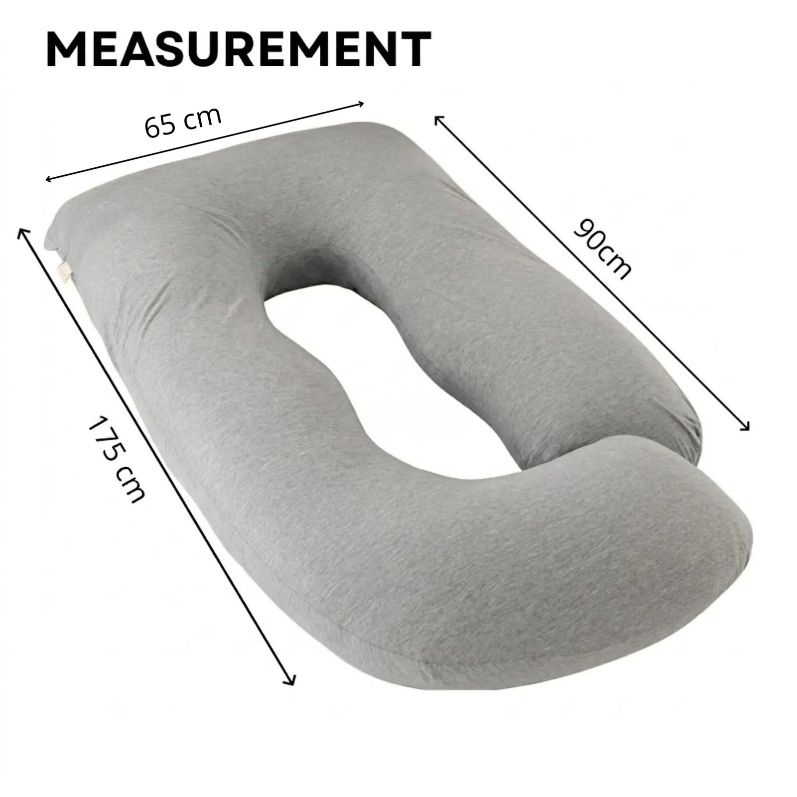 CARLA HOME U Shaped Pregnancy Pillow for Full Body Support Grey - Polyester - Full Body Pillow