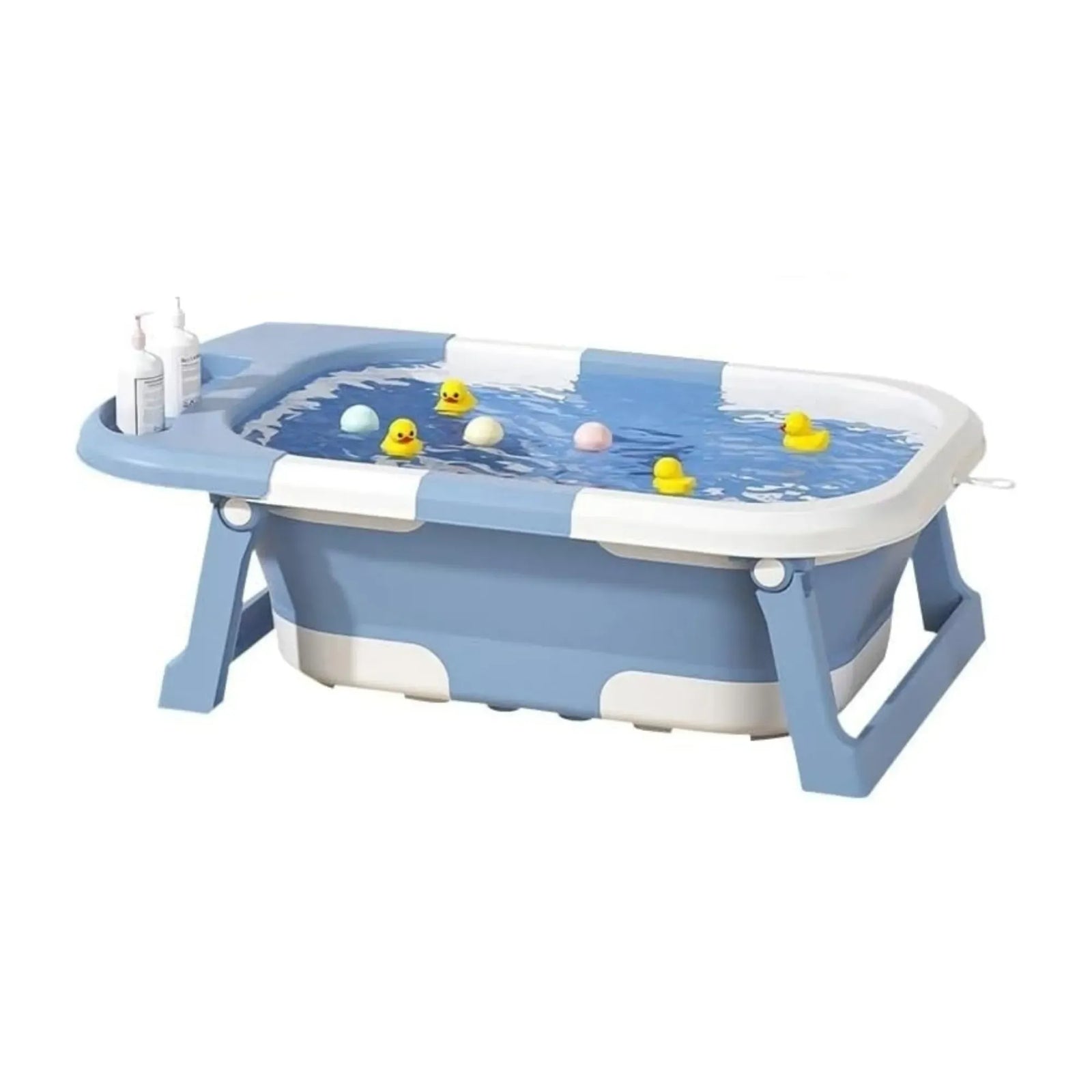 CARLA HOME Foldable Baby Bath Tub with Collapsible Toddler - Blue