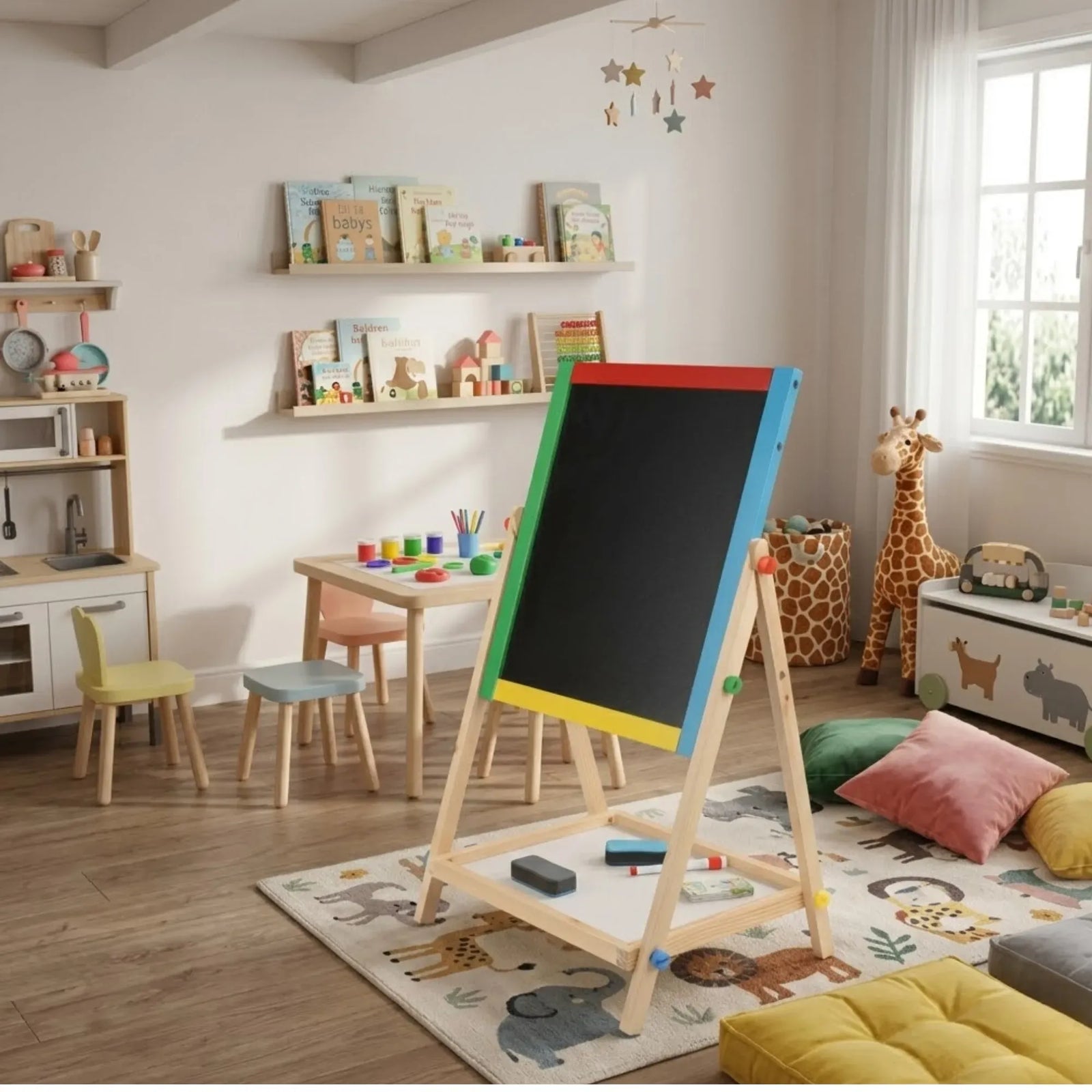 CARLA HOME 2-in-1 Kids Art Easel Chalkboard & Whiteboard