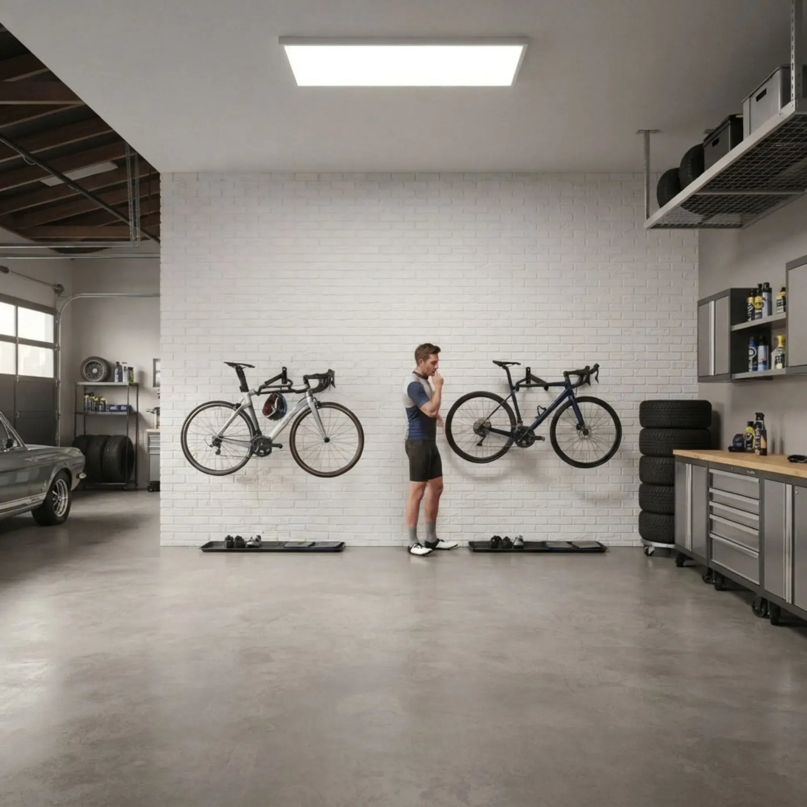 CARLA HOME 2-Pack Bike Wall Mount Rack - Adjustable Hook - Black - Adjustable Fixed Bike