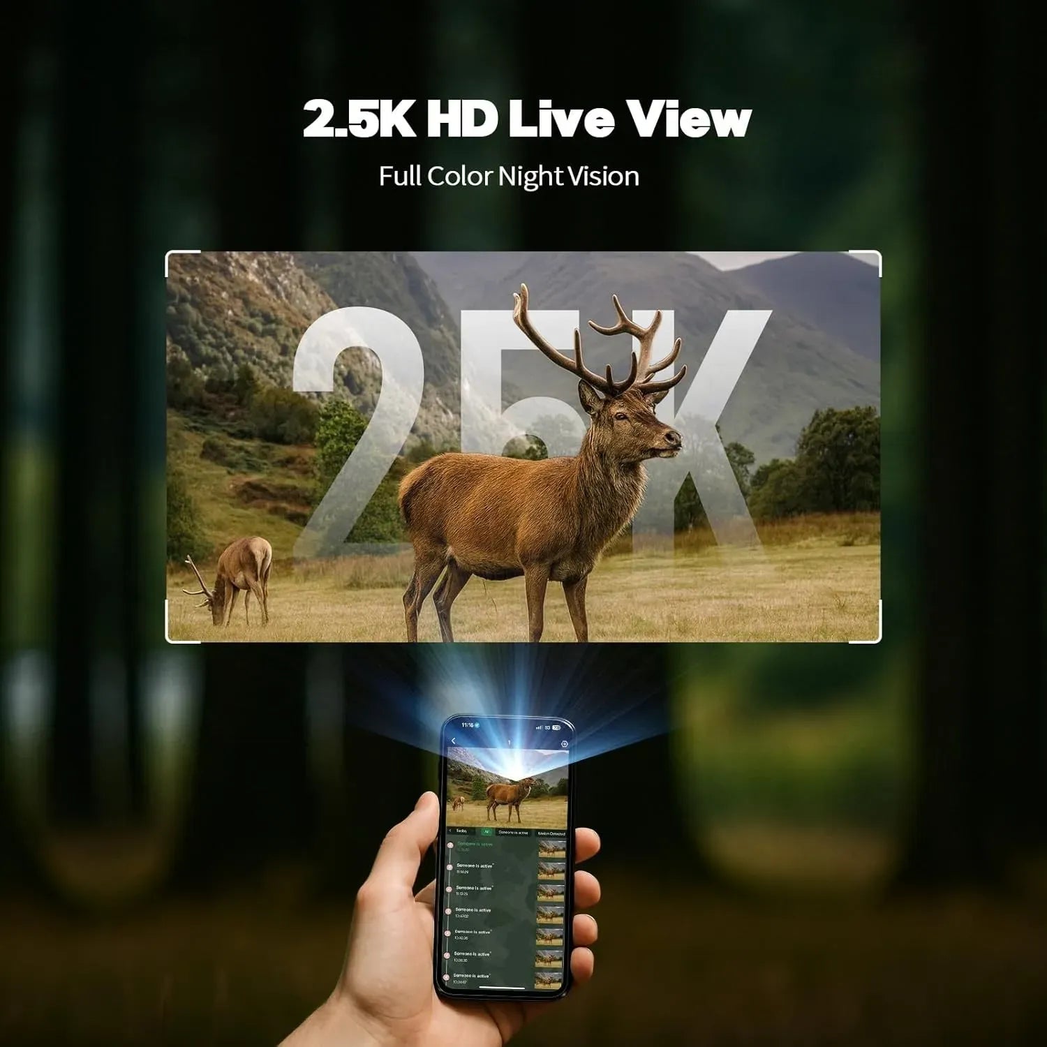 4G Solar Trail Camera in Black with 2.5K Resolution and Live Monitoring