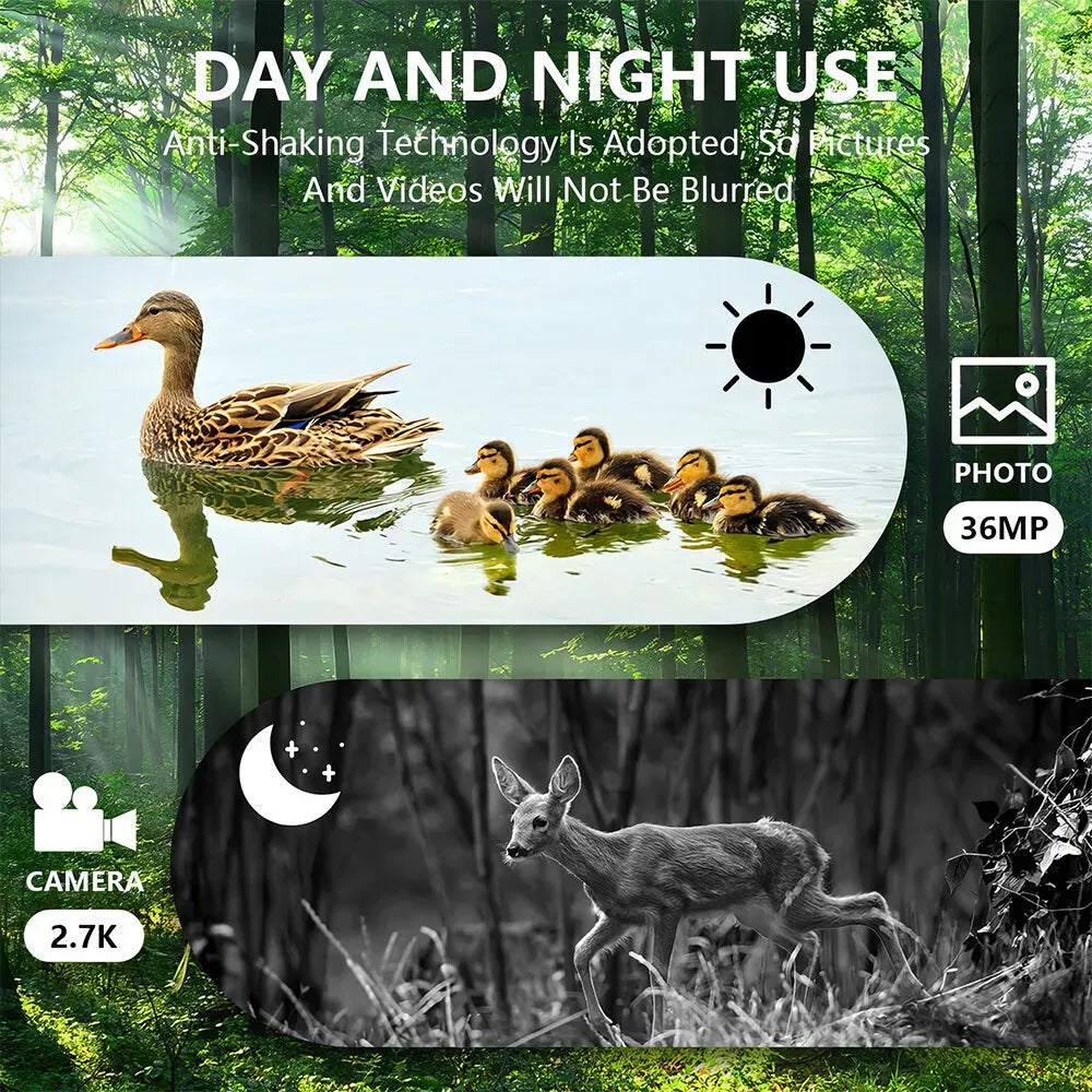 2.7K Infrared Night Vision Goggles with 36MP Resolution and 10X Zoom, Black