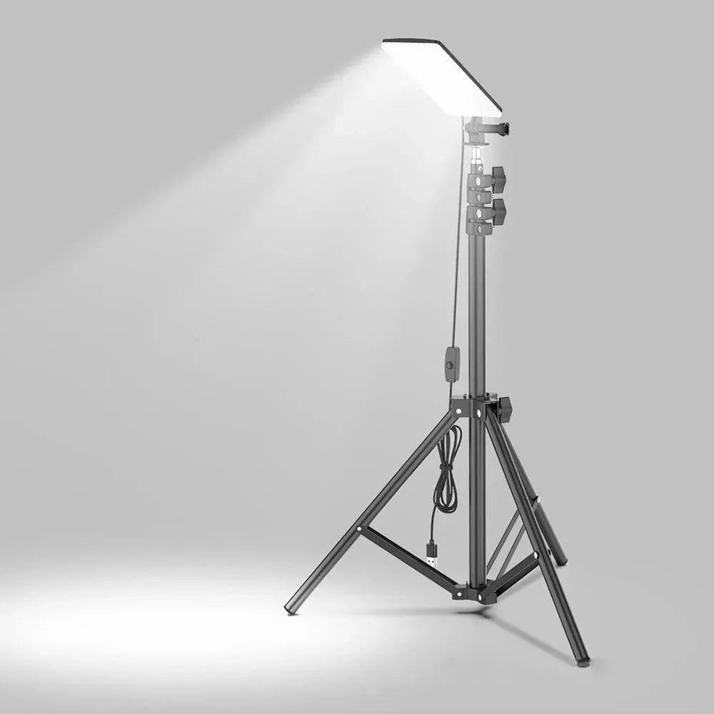 1.8m Telescopic Black Tripod LED Work Light for Camping and Outdoor Use