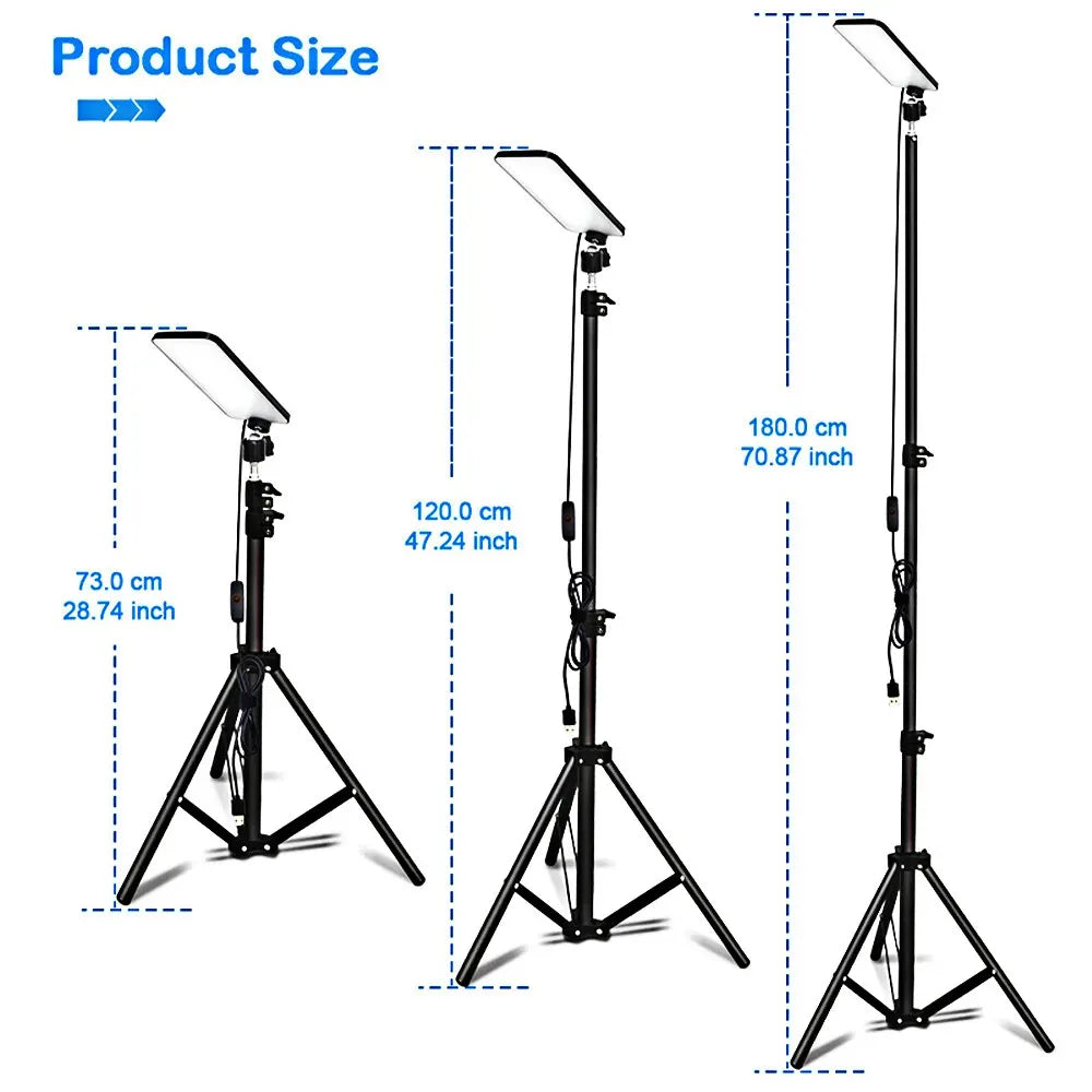 1.8m Telescopic Black Tripod LED Work Light for Camping and Outdoor Use