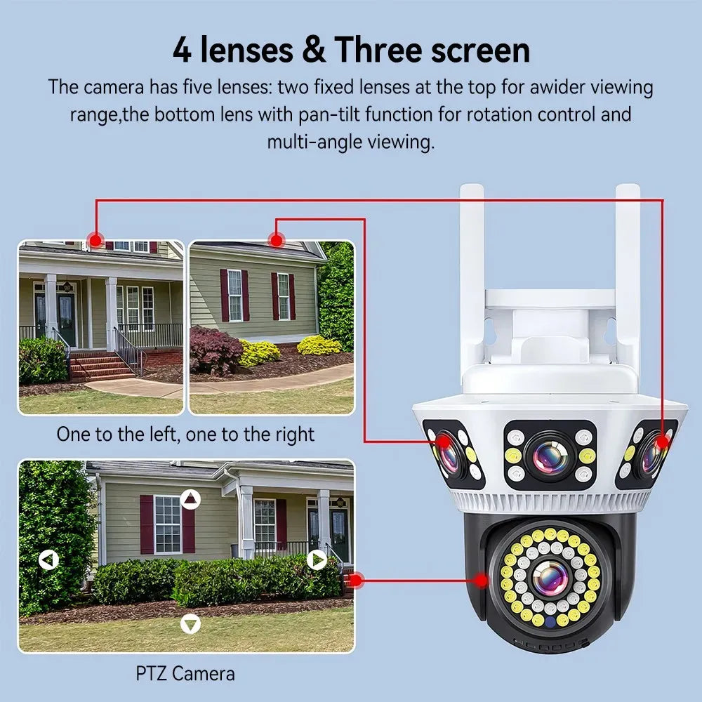 Outdoor 1080P HD WiFi Wireless PTZ IP Security Camera in Black with Auto Tracking