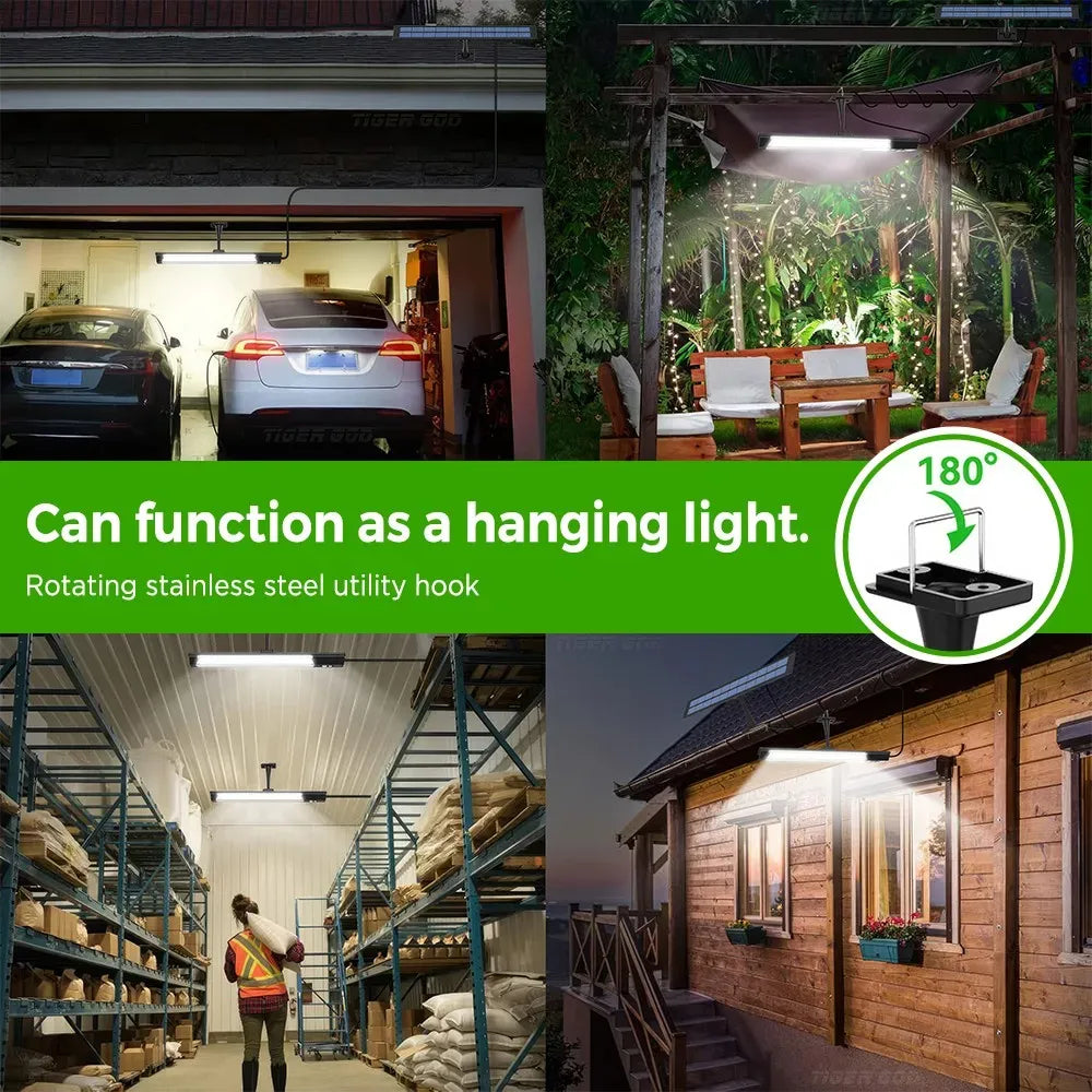 Solar Powered LED Motion Sensor Wall Light, Black, 2000LM, IP65, 3 Modes