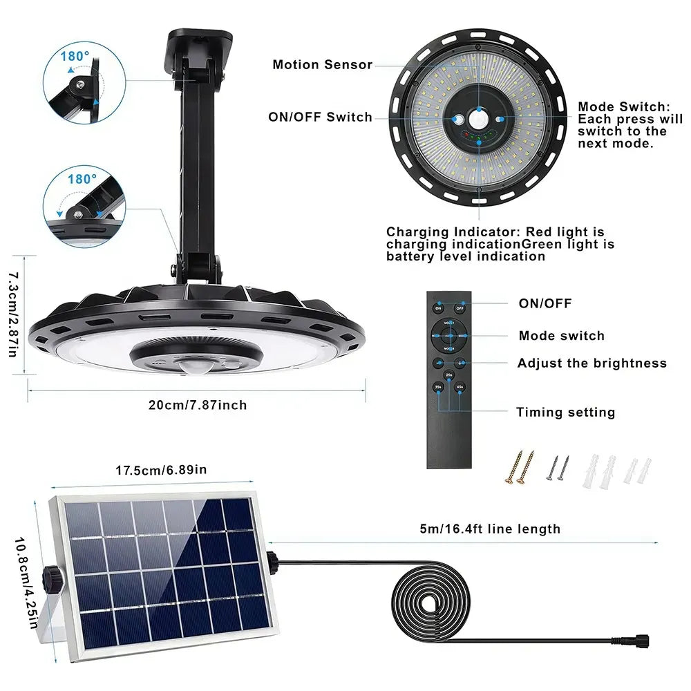3000LM Black Solar Sensor LED Lights with Dual Head for Outdoor Use