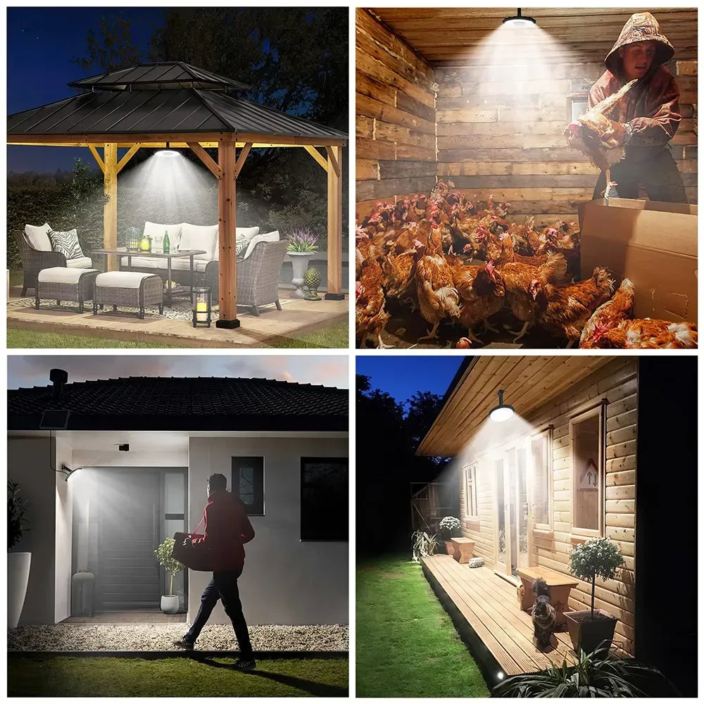 3000LM Black Solar Sensor LED Lights with Dual Head for Outdoor Use