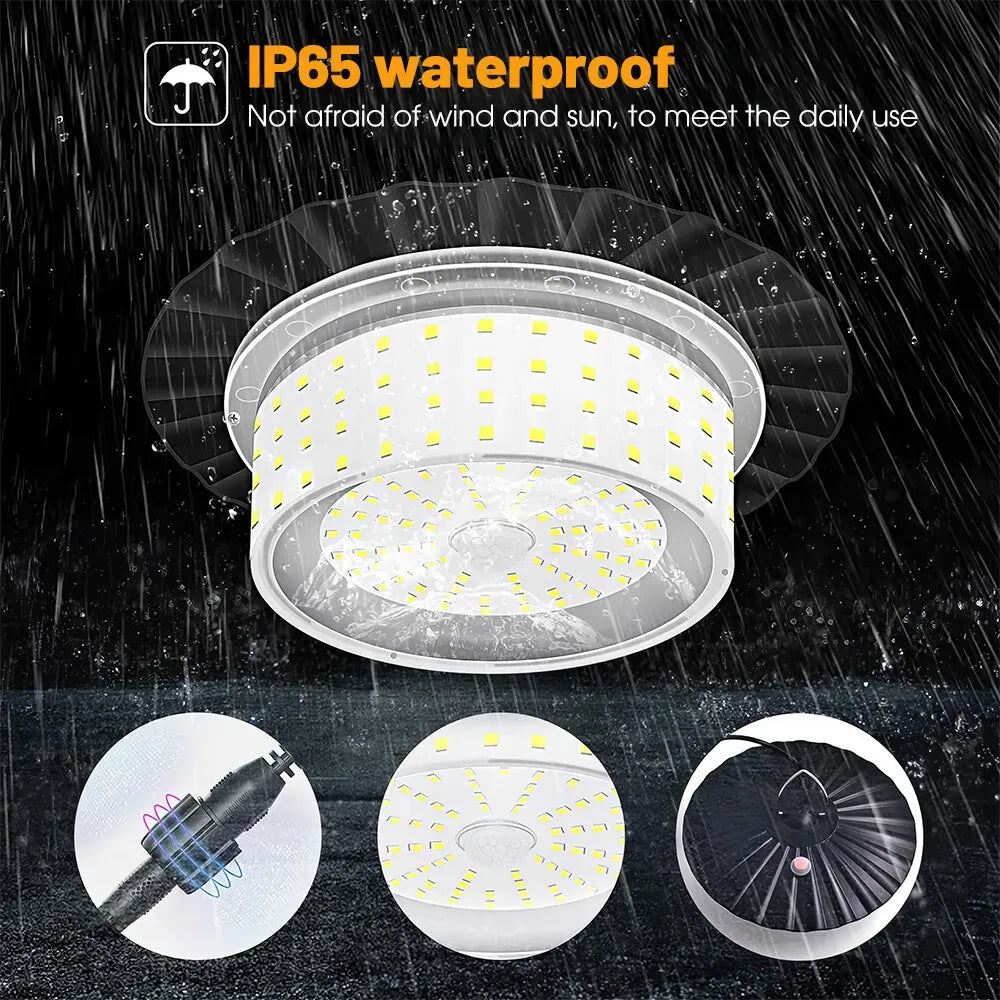 3000LM Black Solar Shed Light with 244 LEDs, Remote Control, 5 Modes, IP65 Waterproof