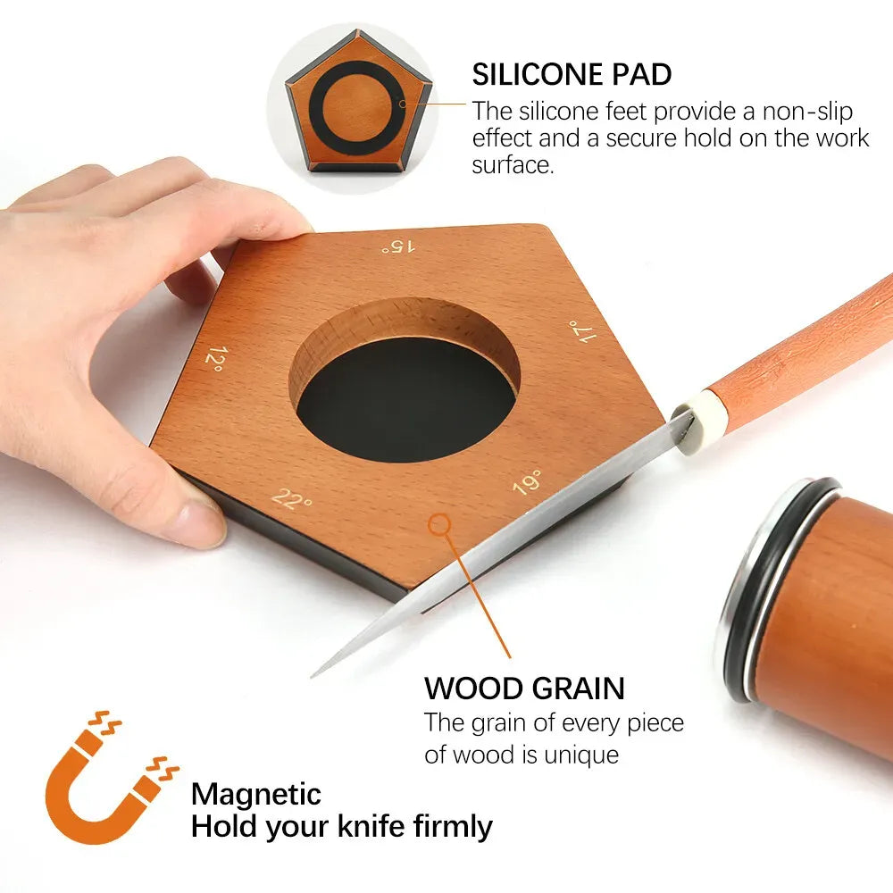 Brown Manual Knife Sharpener with Diamond Discs and Magnetic Angle Base
