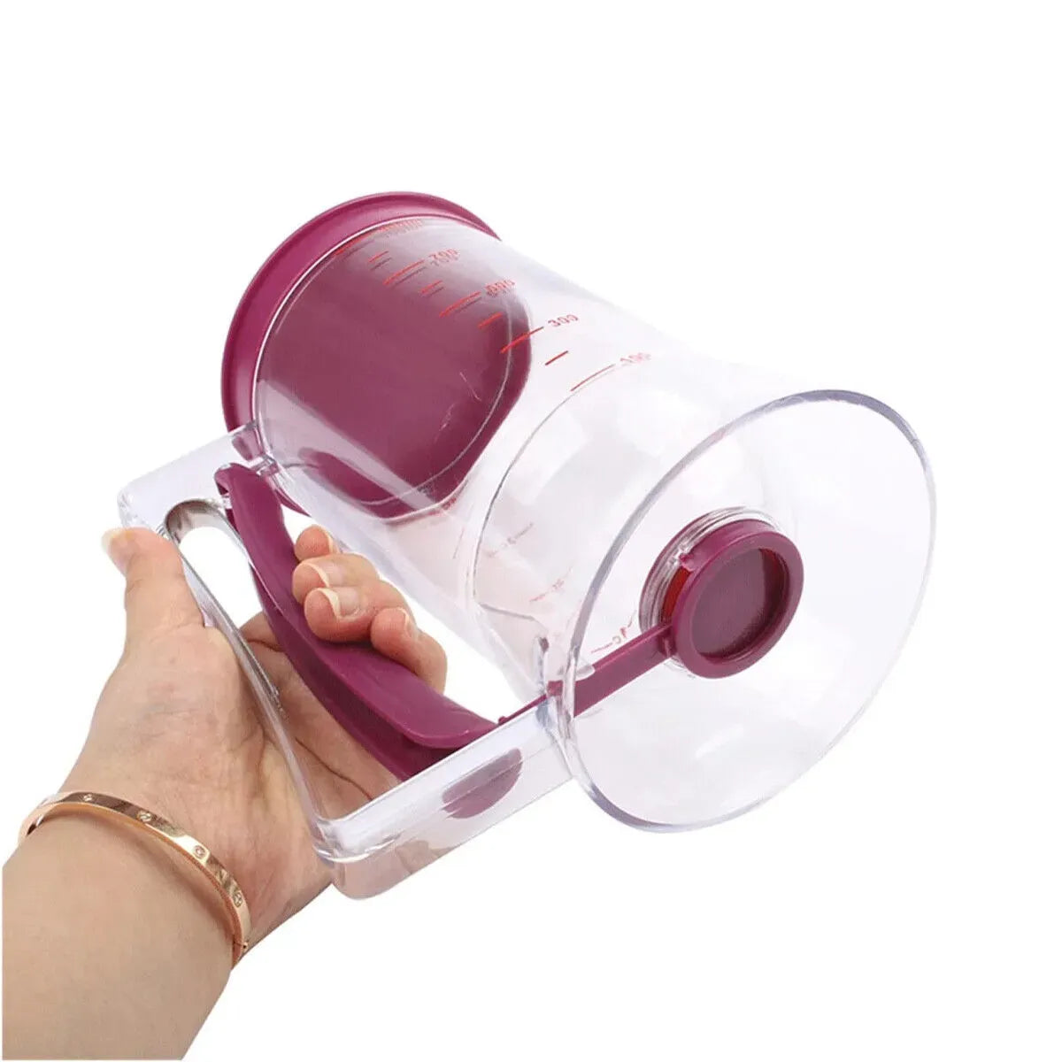 900mL Black Batter Dispenser for Waffles, Pancakes, and Cupcakes