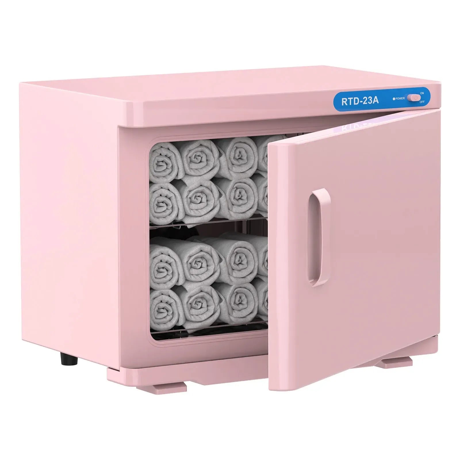 Pink 23L Hot Towel Warmer Cabinet with UV Sterilizer for Salon and Home Use