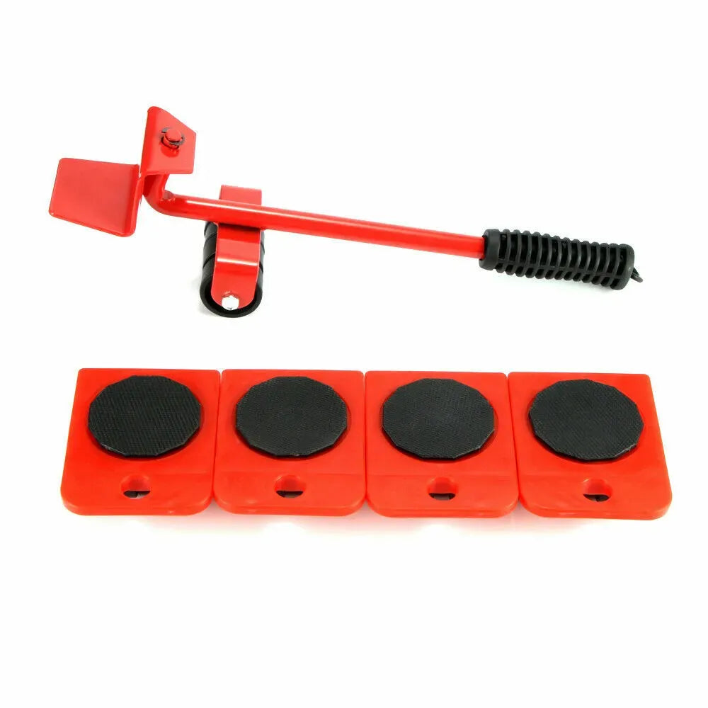 Heavy Furniture Moving Lifter Roller Tool Set with Sliders - Red