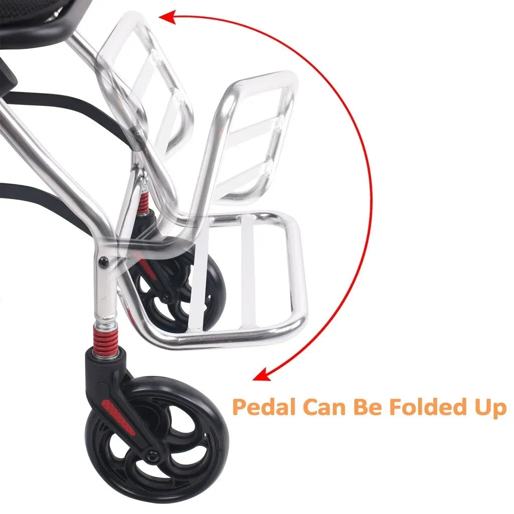 Portable Foldable Manual Wheelchair in Blue - Lightweight Travel Design for Easy Transport