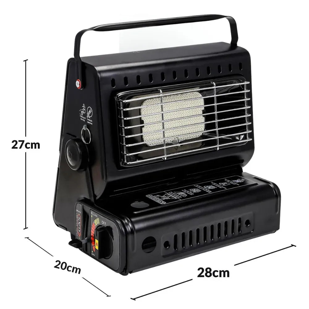 Portable Butane Gas Heater in Black for Camping, Hiking, and Outdoor Use - Red
