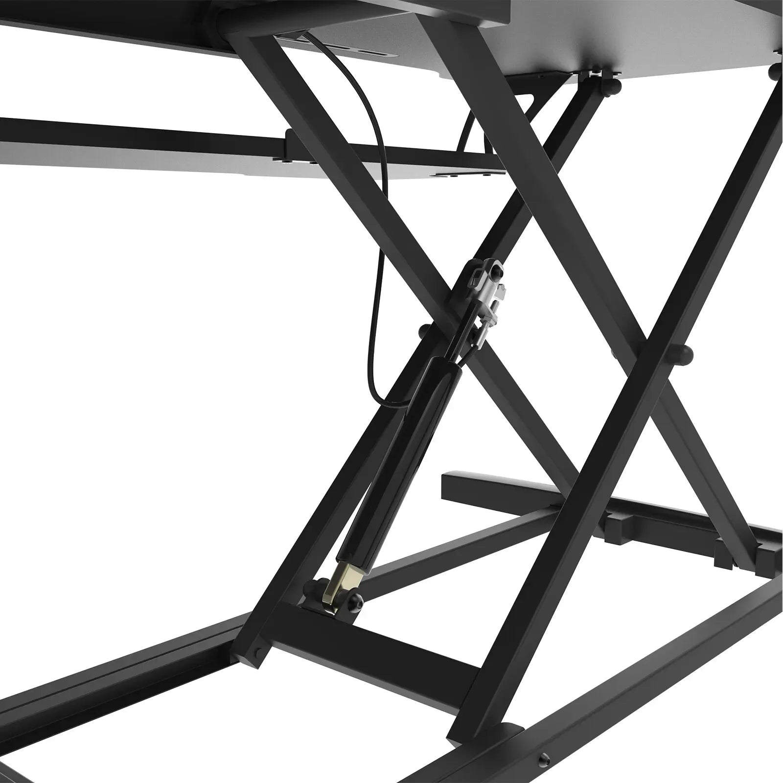 Height Adjustable Black Laptop Riser Desk with Two-Tier Design, 80x40cm