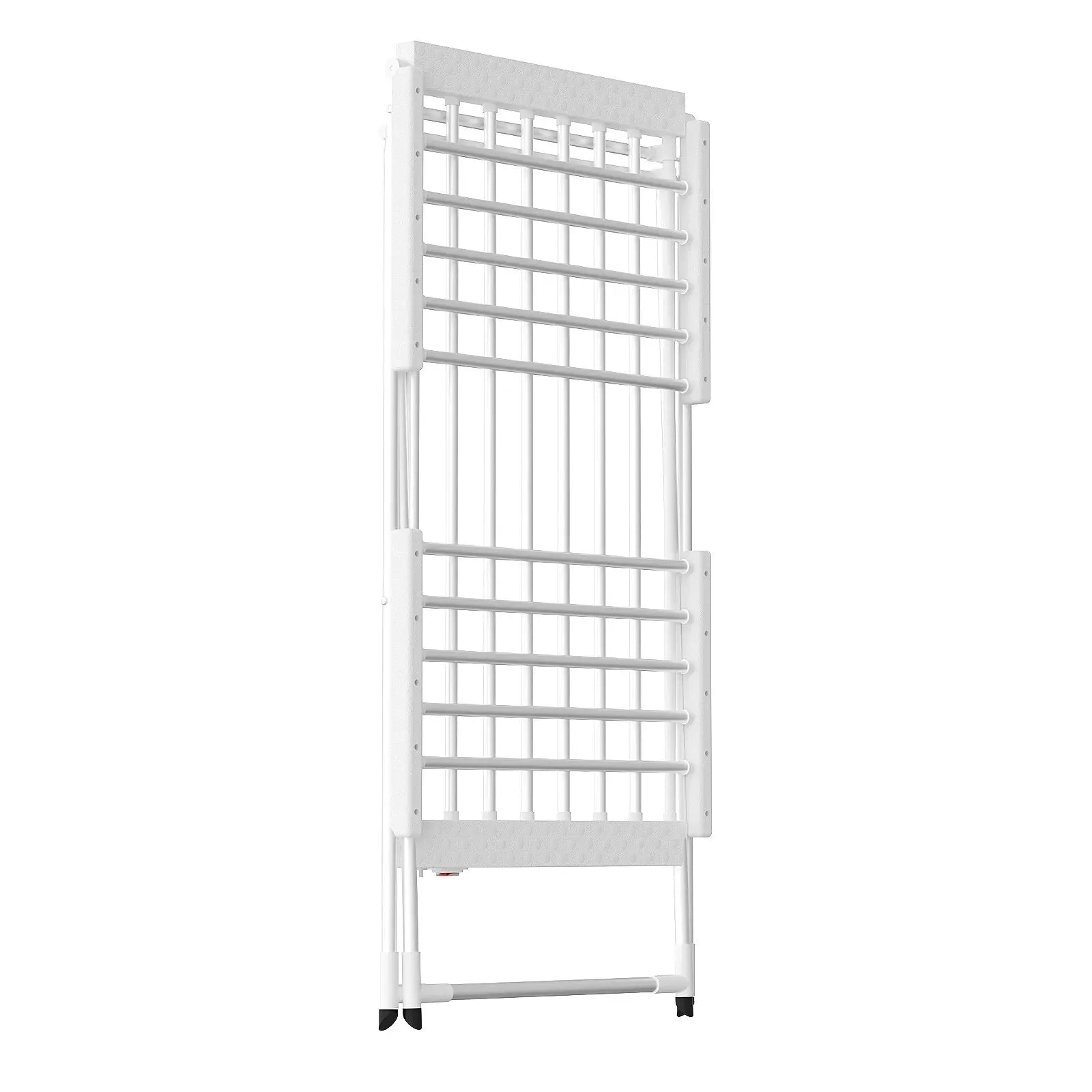 White 220W Electric Heated Towel Rack in Silver with 20 Bars for Fast Drying