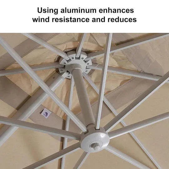 Beige White Cantilever Outdoor Umbrella 3m x 4m with 360-Degree Rotation