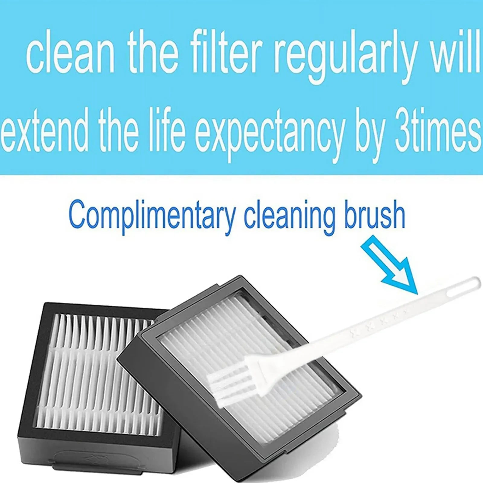 Replacement Filter Brush Parts Set for iRobot Roomba E Series & I Series Vacuum Cleaners, 36-Piece, Black