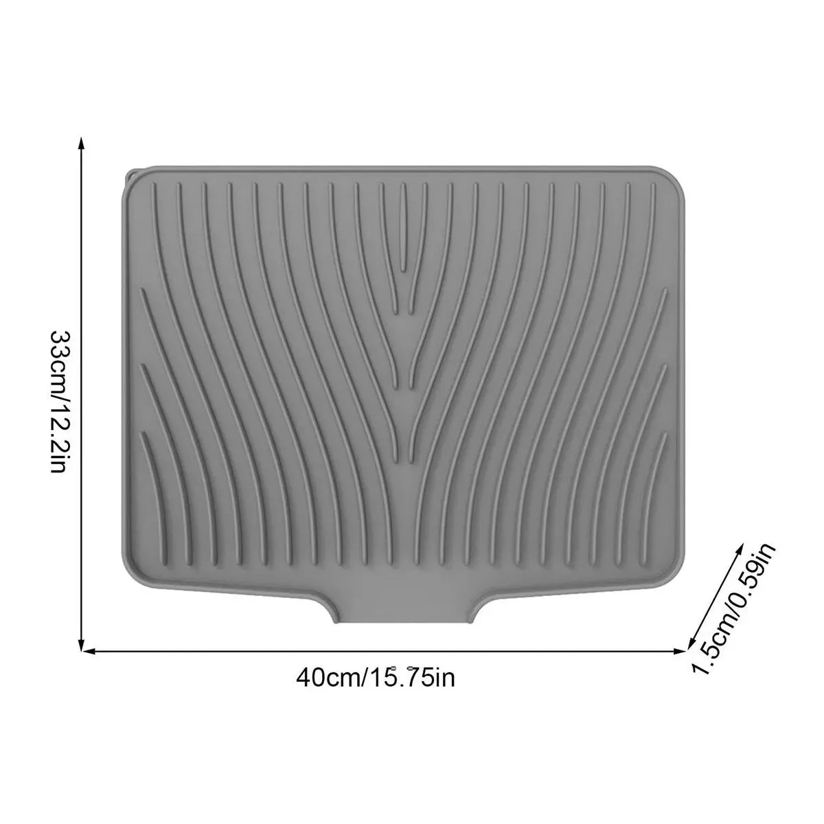 Silicone Sink Drying Mat Grey 40x33cm Heat Resistant Non-Slip Dish Drainer