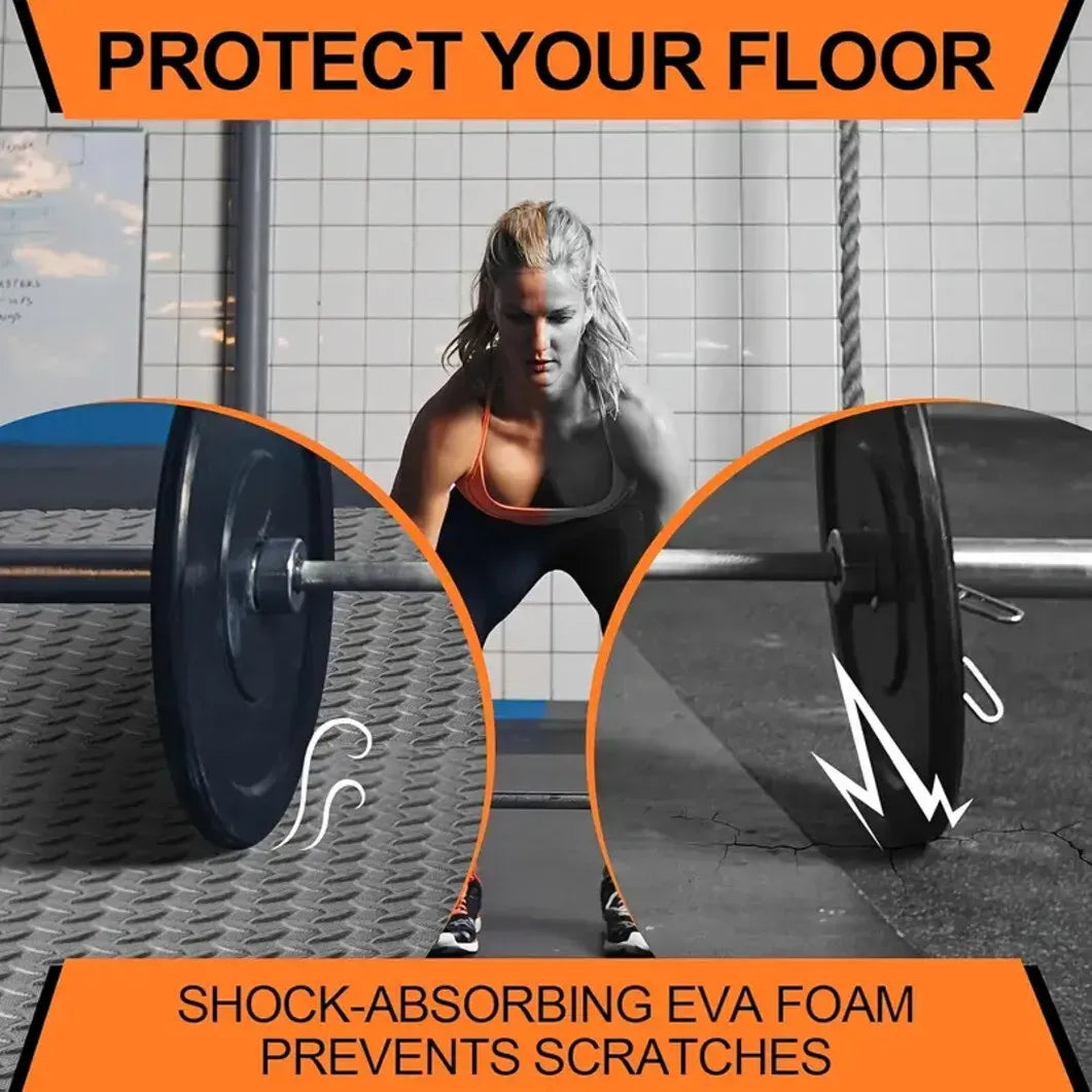 Natural Wood Interlocking Heavy Duty EVA Foam Gym Flooring Mats - 60x60cm - 12 Tiles