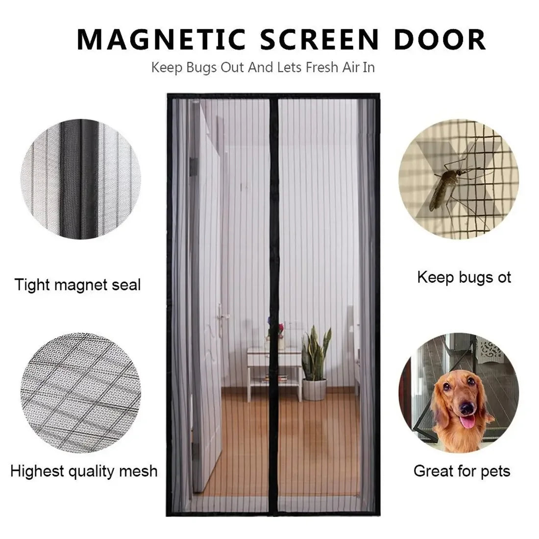 Magnetic Mosquito Net Door Curtain 90x210cm