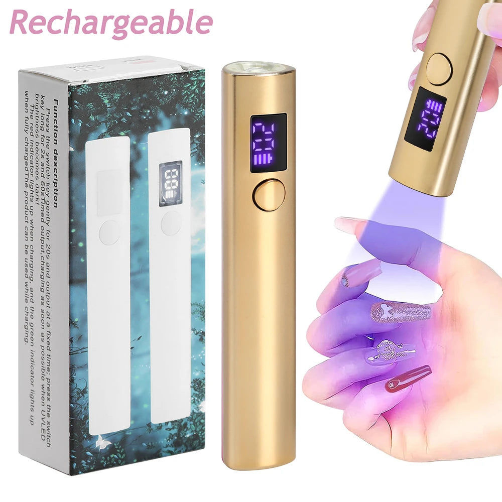 Mini UV LED Nail Dryer Lamp USB Gold