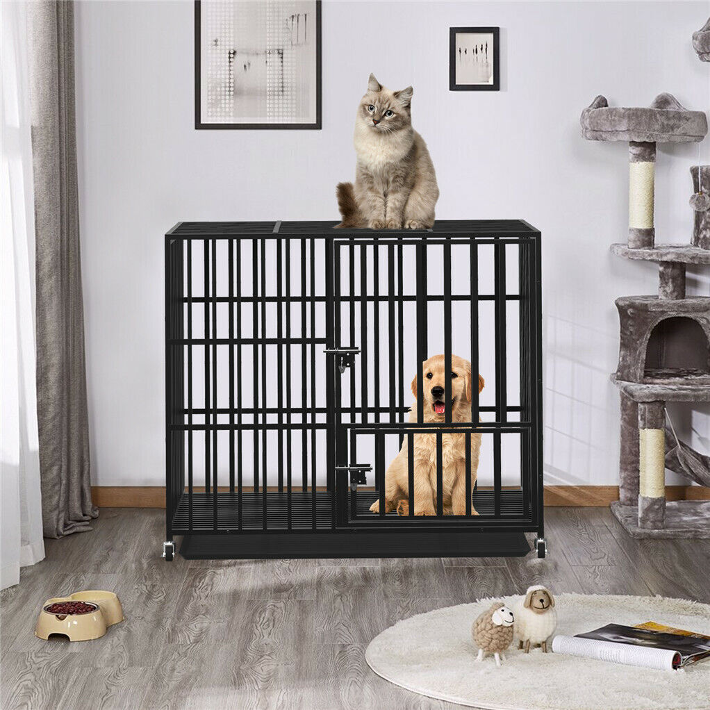42 XL Heavy Duty Dog Cage Playpen Kennel w/ Wheels