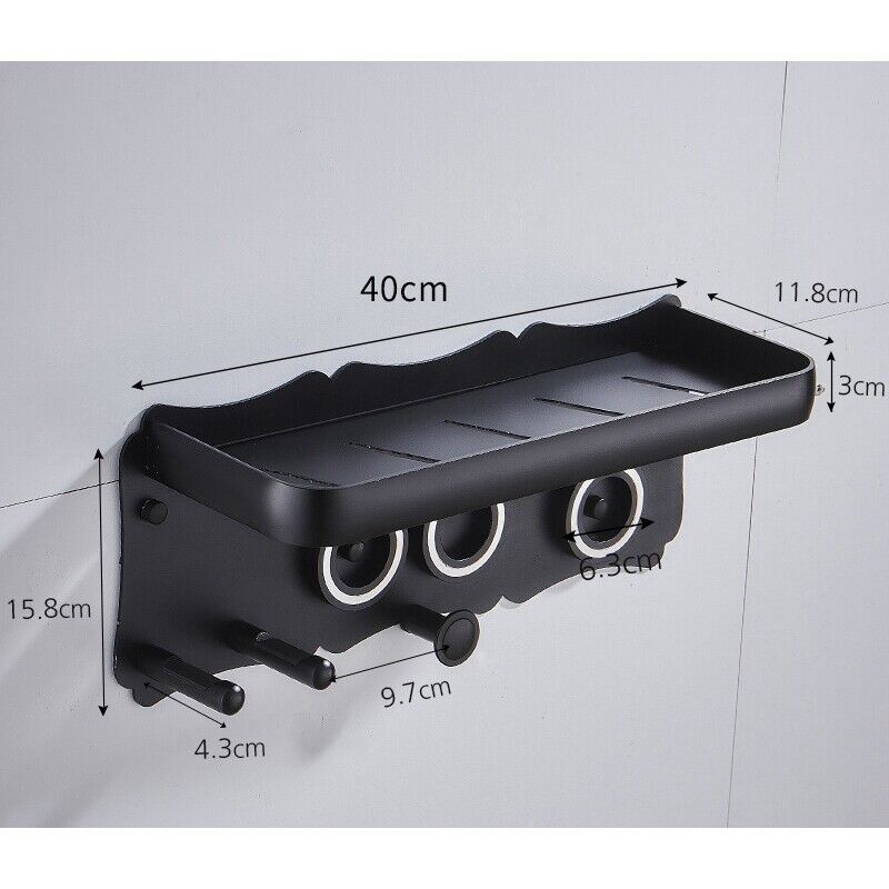 Magnetic Wall Mount Hair Dryer Holder for Dyson - Black Metal