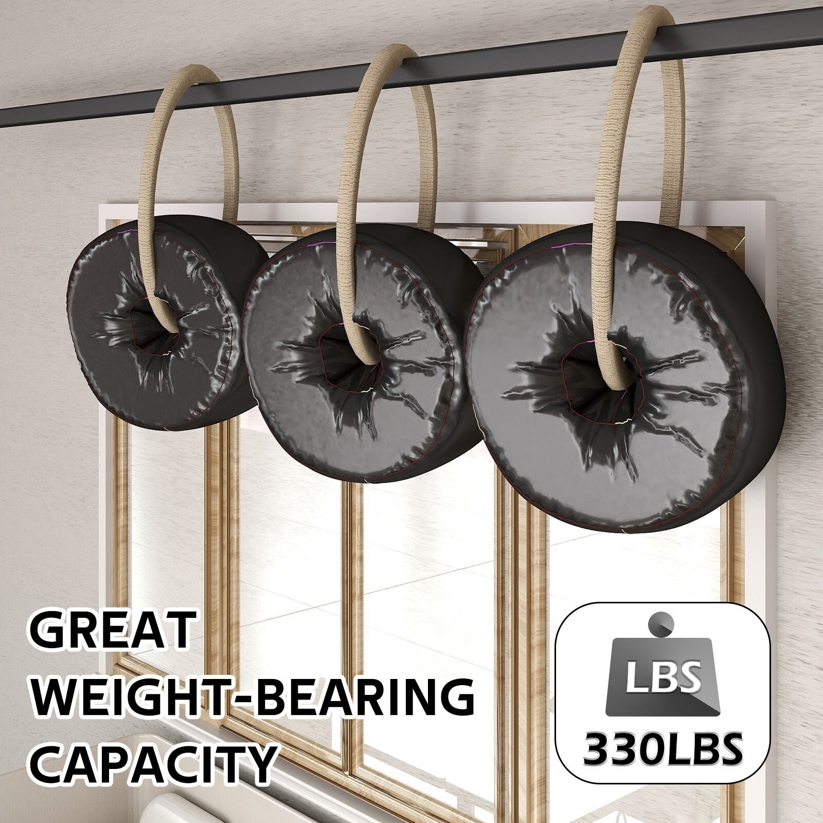 Sliding Barn Door Hardware Kit Heavy Duty Rust Resistant 2M