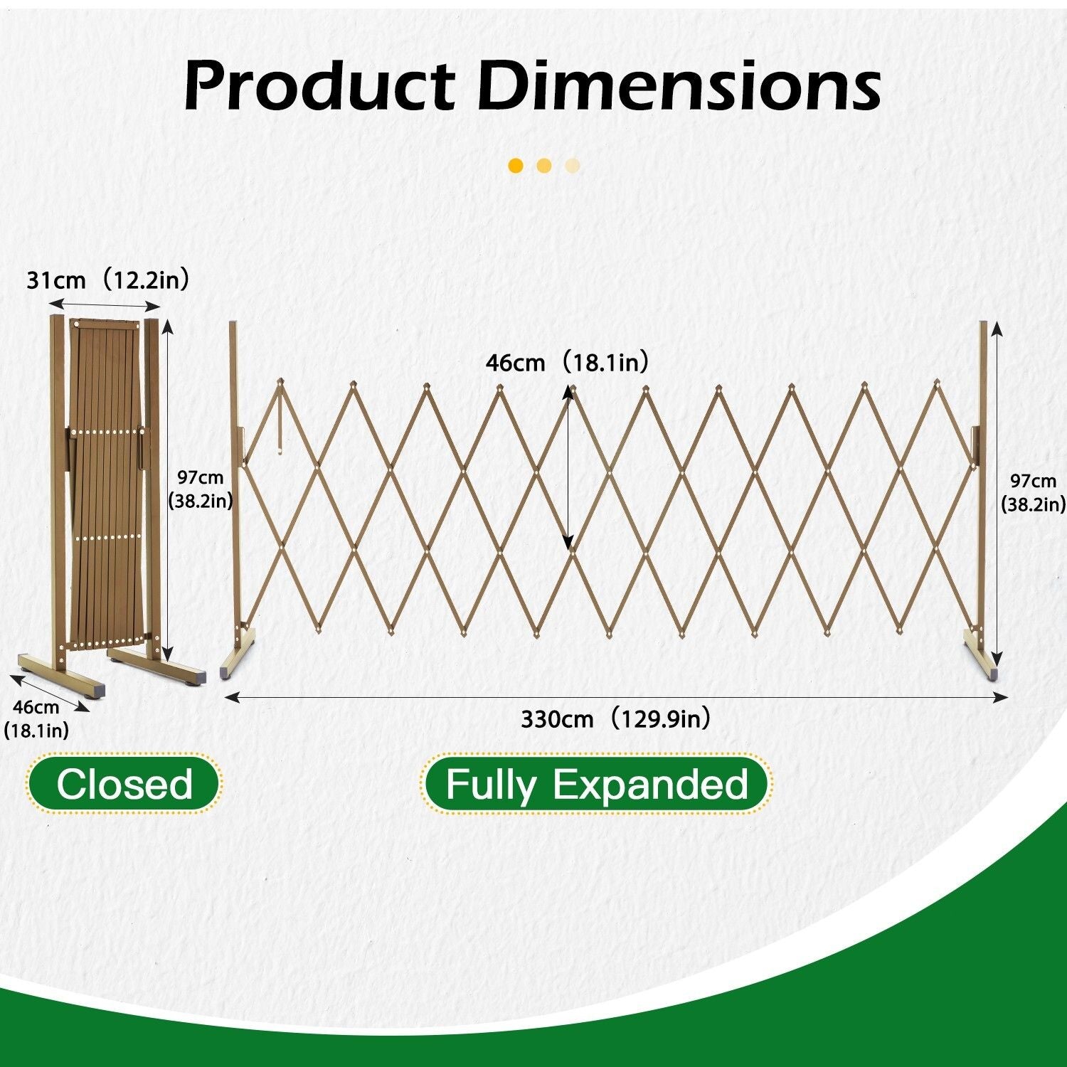Expandable Aluminum Garden Fence Gate Rectangular