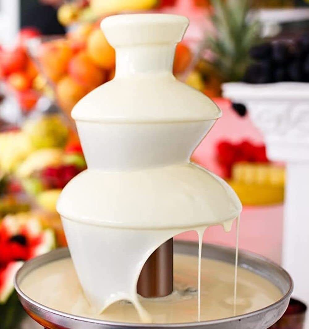 3-Tier Electric Chocolate Fondue Fountain Stainless Steel 0.9L