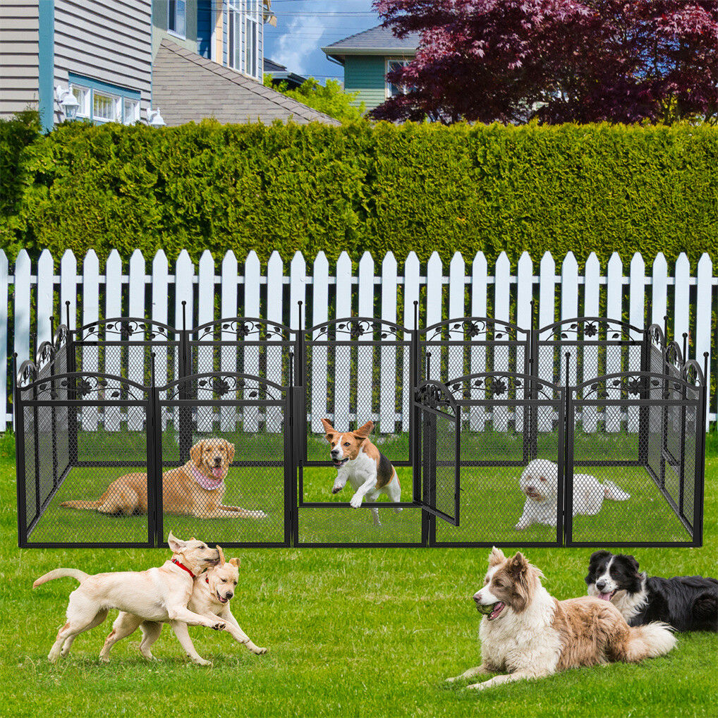 XL Metal Dog Playpen Indoor Fence with Waterproof Pad