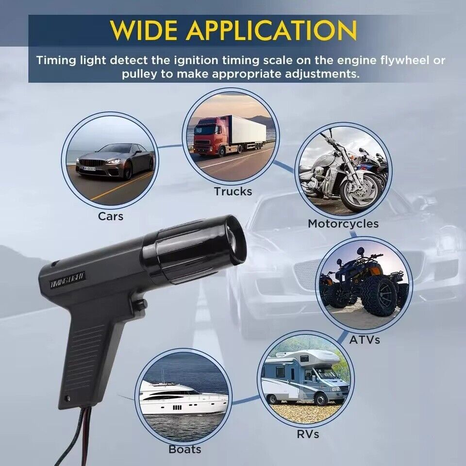 Universal 12V Ignition Timing Light Strobe Lamp 1.36m Cable