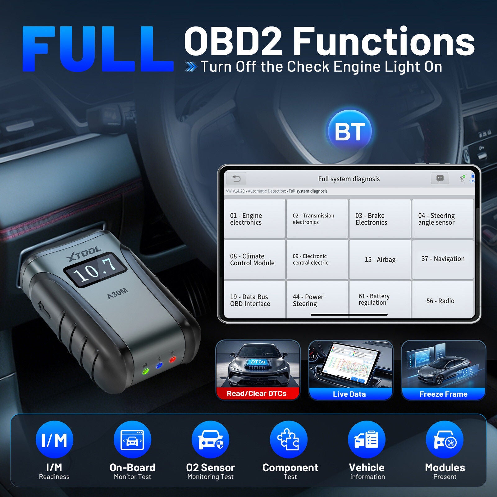 2025 A30M Bluetooth Diagnostic Scanner Global Version