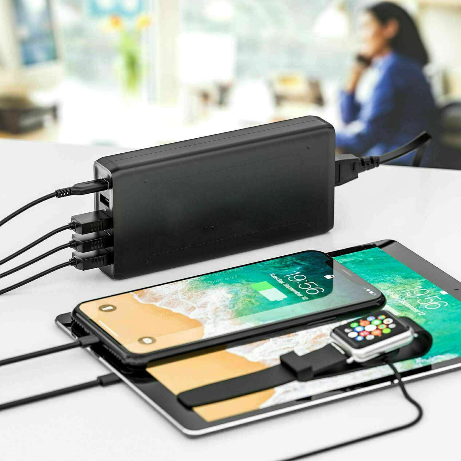 40W 5-Port USB Wall Charger Fast AC Adapter Multi Travel