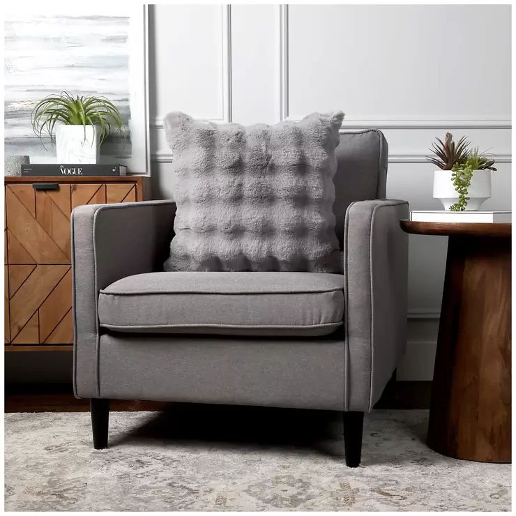 Luxe faux fur cushion 55 x 55cm grey