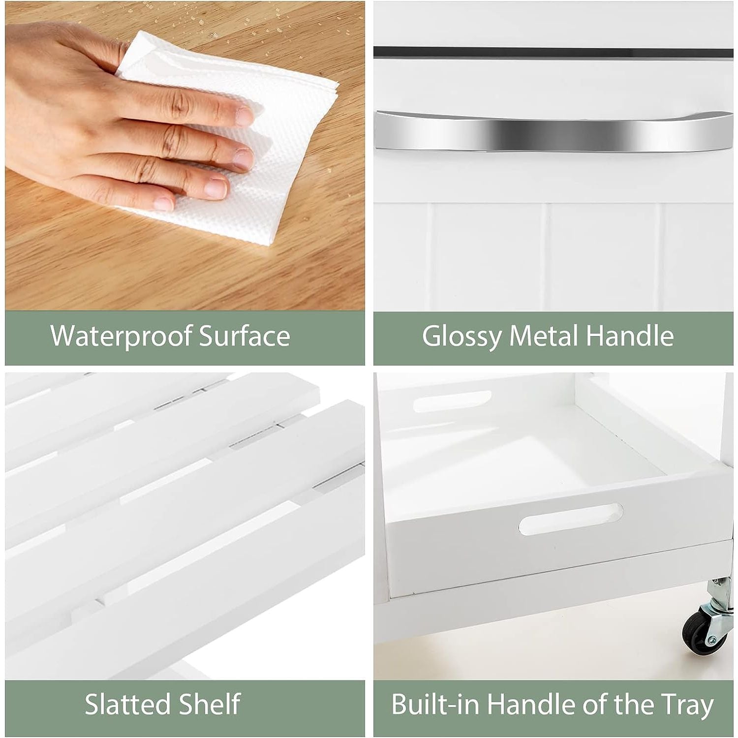 Kitchen Island on Wheels with Storage