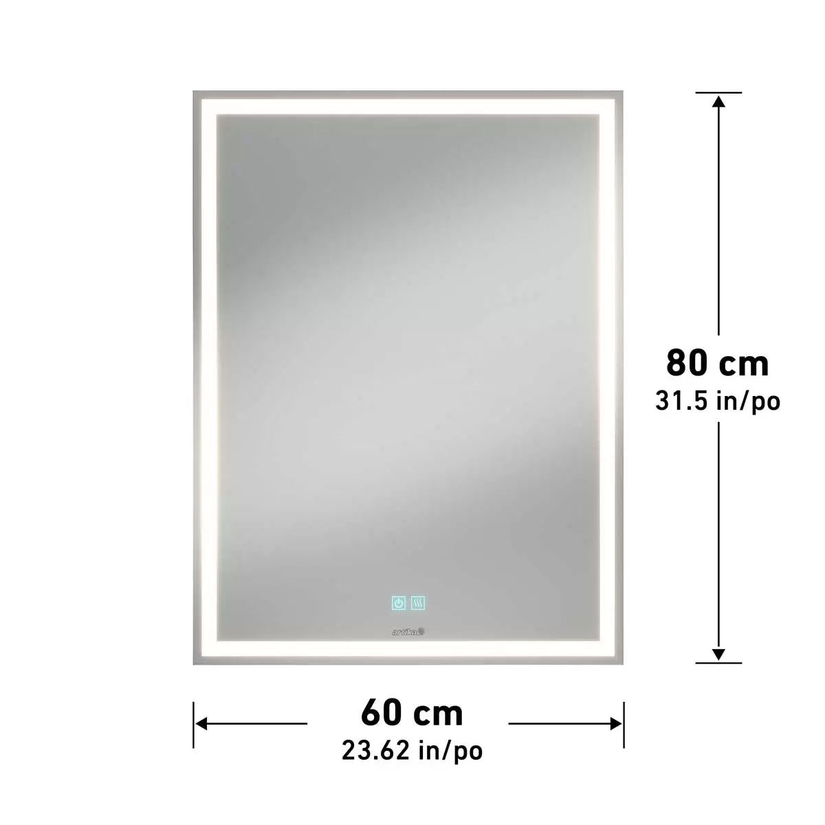 Aurea integrated led plug in wall mirror