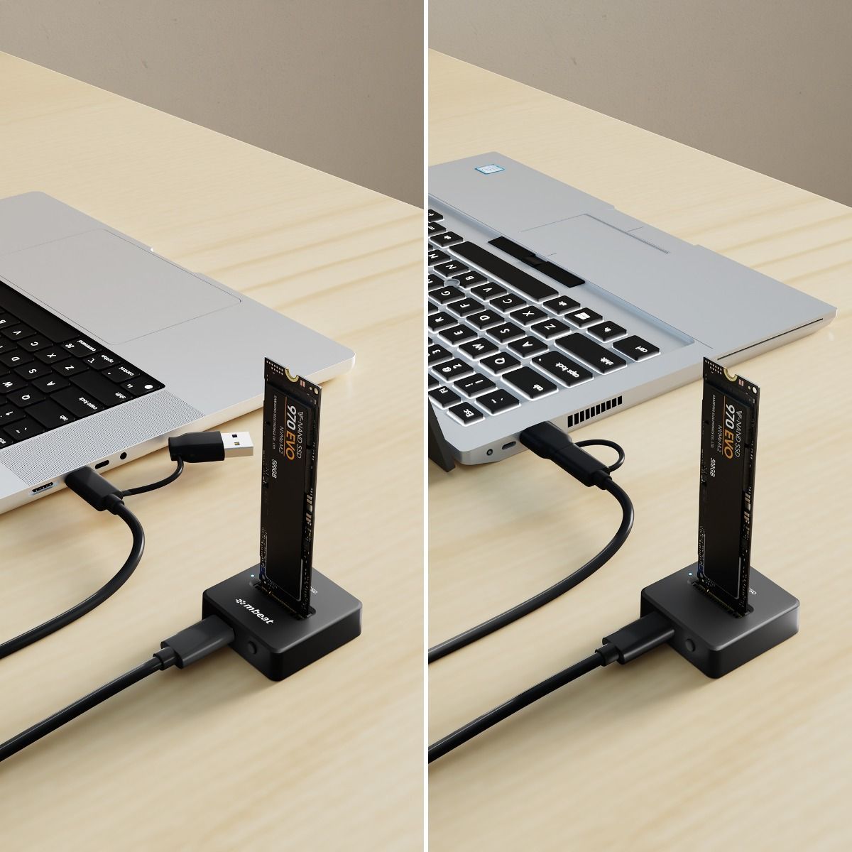 mbeat H5 USB-C/A 10Gbps M.2 NVMe & SATA SSD Mini Dock