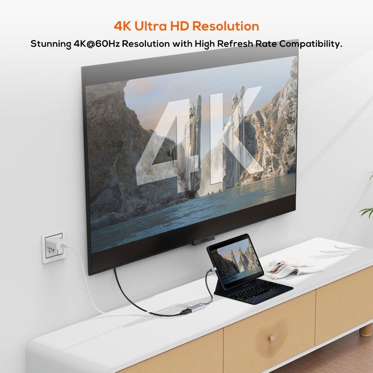 mbeat Tough Link USB-C to DP Adapter with 100W PD - Space Grey