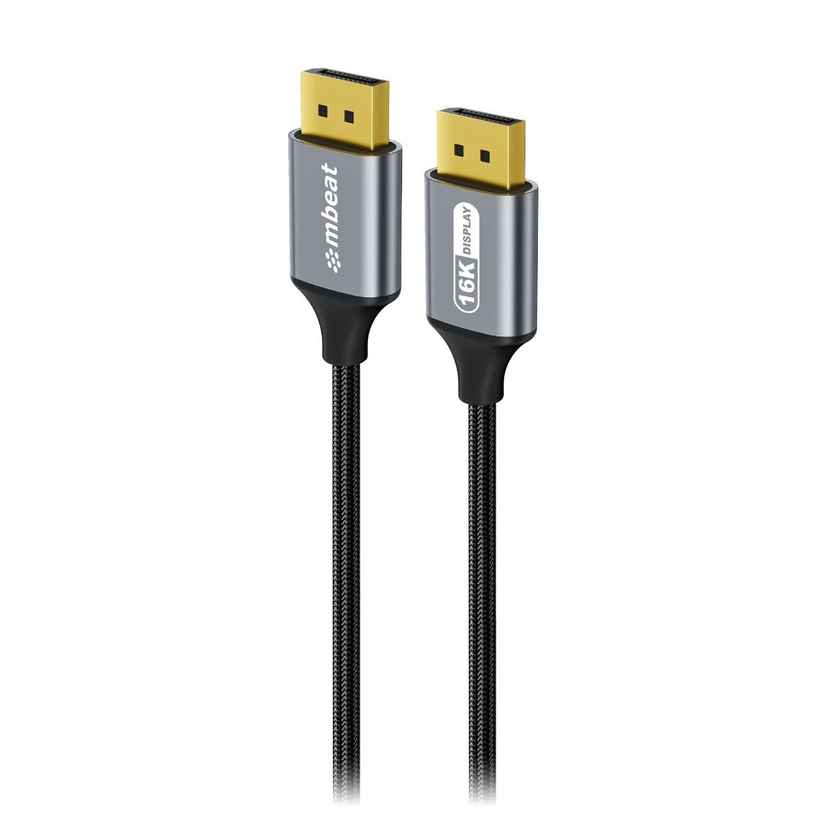 mbeat Tough Link 1.8m 16K DP to DP Cable - Space Grey