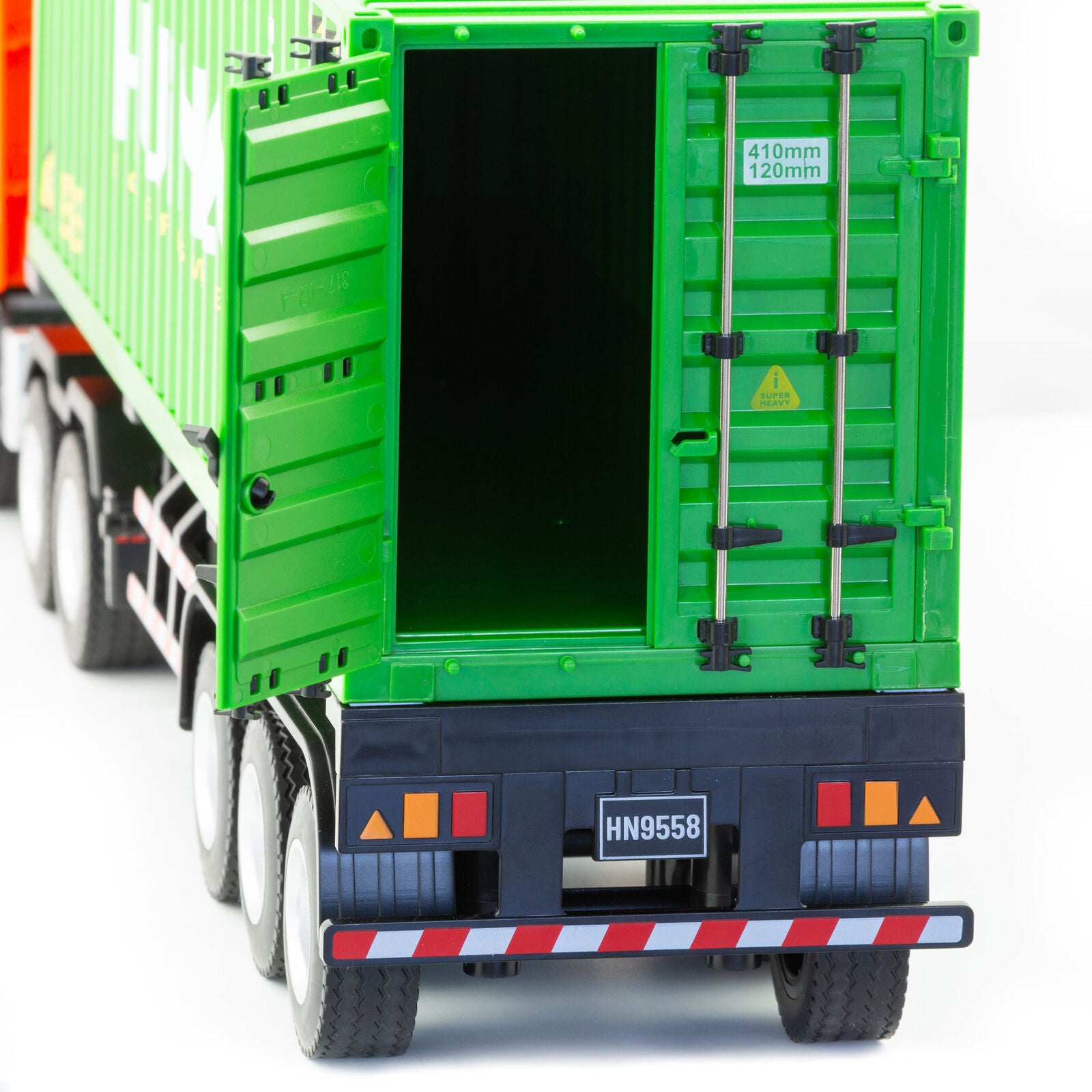 1:18 Scale 9-Channel Alloy Remote Control Container Truck with Lights & Sound for Indoor Play